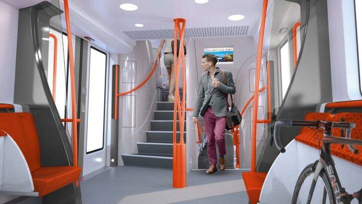 The carriages will feature dedicated storage space for baggage, bicycles and prams. Photo: Supplied