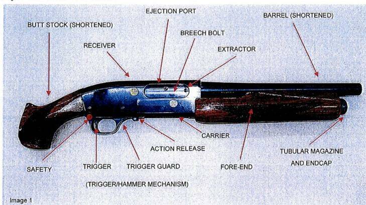 The workings of the modified shotgun used in the Lindt siege inquest. Photo: Supplied