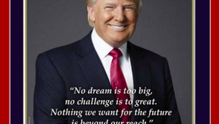 Critics were quick to point out the typo in US President Donald Trump's inauguration poster. Photo: US Library of Congress