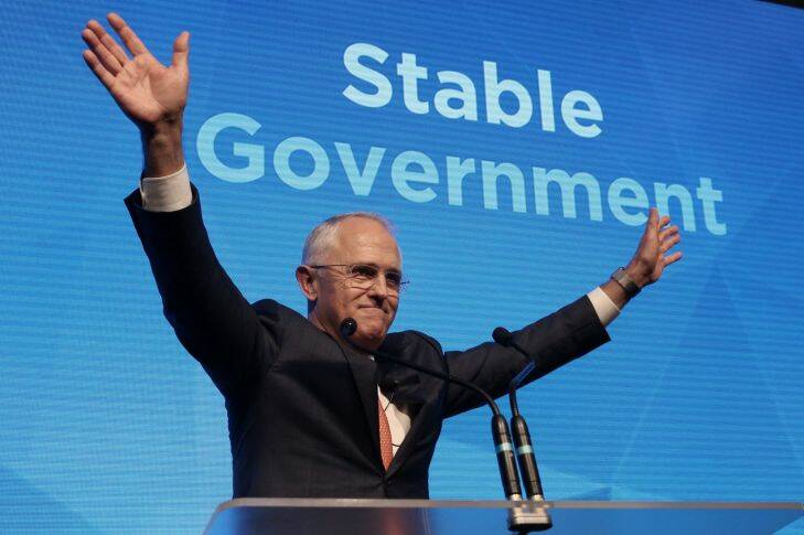 Prime Minister Malcolm Turnbull after he addressed the Coalition national campaign rally in Homebush, Sydney on Sunday 26 June 2016. Election 2016. Pool Photo: Andrew Meares / Fairfax Media