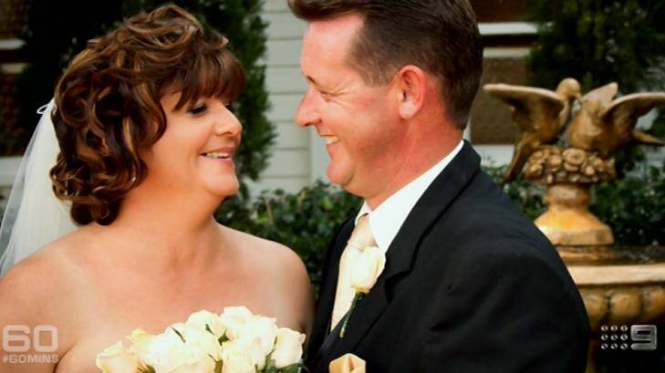 Happier times: Sharon and Steve on their wedding day. Photo: Screen grab: 60 Minutes, Channel Nine