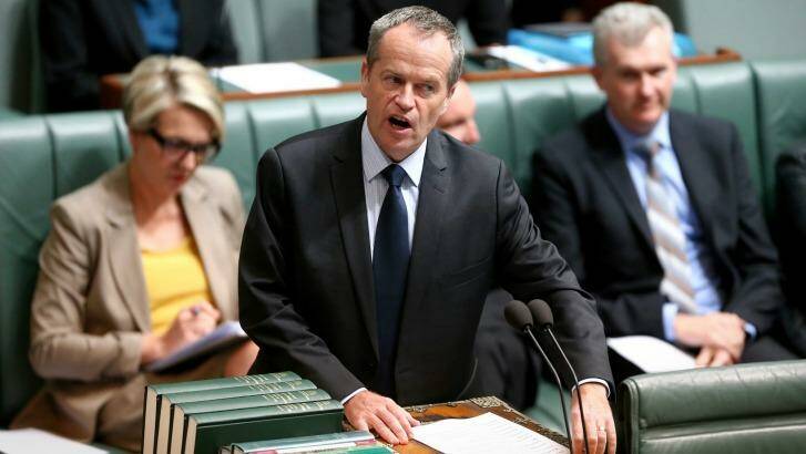 Opposition Leader Bill Shorten moves to suspend standing orders in the House of Representatives. Photo: Alex Ellinghausen