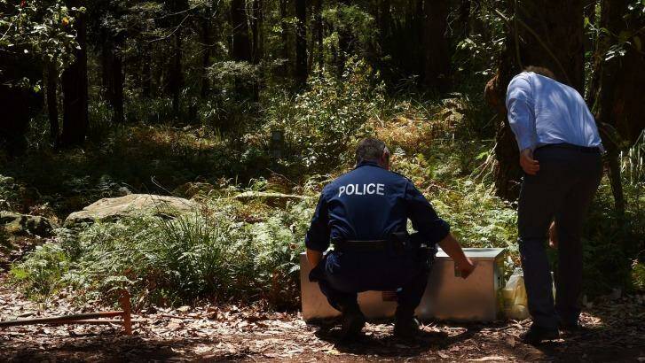 NSW police in the Royal National Park on Thursday. Photo: Kate Geraghty