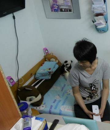 Ma Cuijin in her sub-divided flat. Photo: Philip Wen