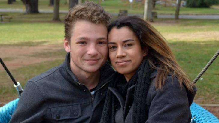 Jordan Duffy, 19 with his girlfriend Janie Panton Roberts. Photo: Facebook