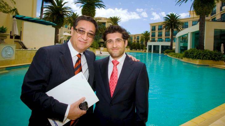 Property developer Soheil Abedian (left), chairman of Sunland, runs the company with his son, Sahba Abedian Photo: Glen Hunt
