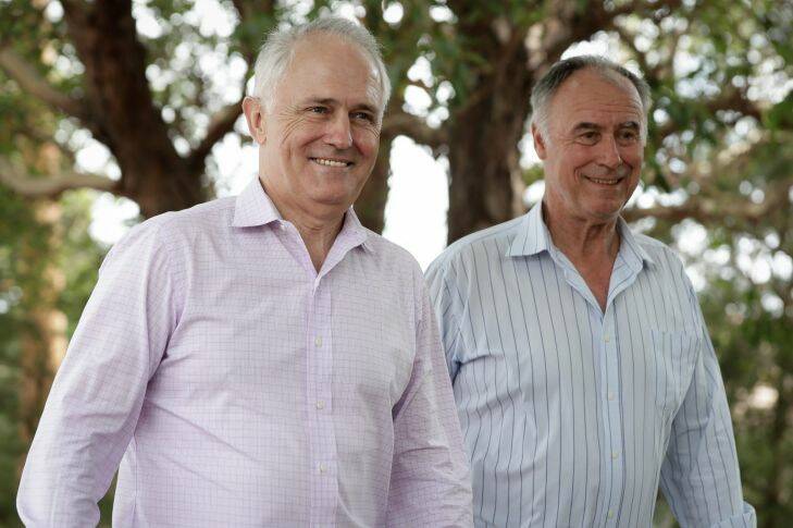 Prime Minister Malcolm Turnbull and John Alexander address the media at a doorstop interview during a visit to the Sydney suburb of Putney in the Bennelong electorate, the morning after the Bennelong by-election on Sunday 17 December 2017. fedpol Photo: Alex Ellinghausen