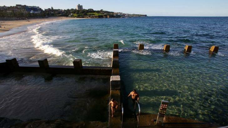 Not so chilly outlook ahead. Coogee swimmers in mid-June. Photo: Dallas Kilponen