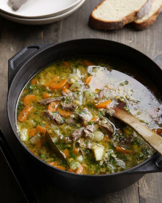 Load up on vegies with Caroline Velik's lamb shank and barley soup <a href="http://www.goodfood.com.au/good-food/cook/recipe/lamb-shank-and-barley-soup-with-lots-of-veggies-20111019-29ufs.html"><b>(recipe here).</b></a> Photo: Marina Oliphant