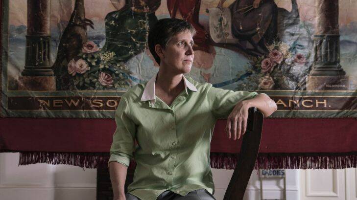 EMBARGOED UNTIL 15TH MARCH 2017. Sally McManus will be the first female secretary of the ACTU. Photographed here in the banner room at Sussex street HQ. Thursday 2nd March 2017 SMH photo Louie Douvis . Photo: Louie Douvis