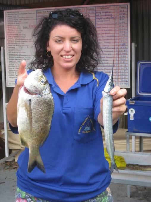 TASTY CATCH: Joelene Paterson with her garfish and bream.