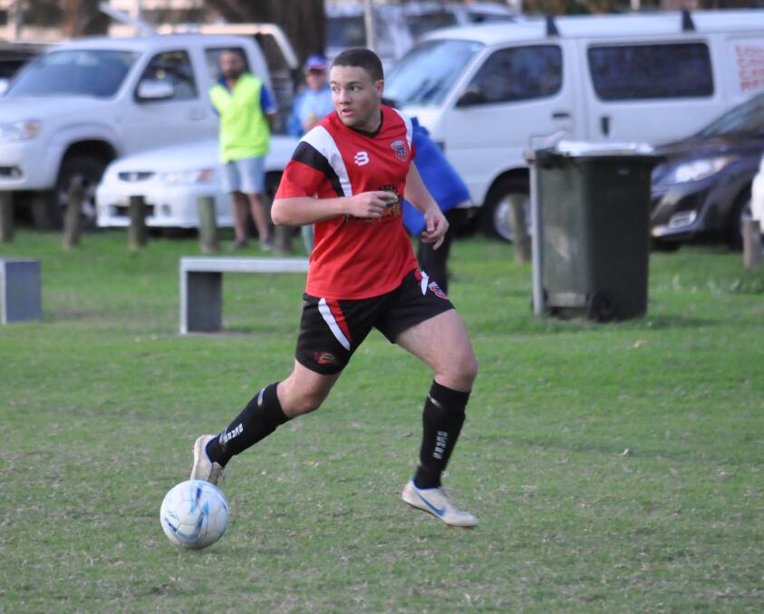 DANGEROUS: Josh Argenti was a constant threat for his United team, resulting in him scoring the team's first against Huskisson. Photo: COURTNEY WARD