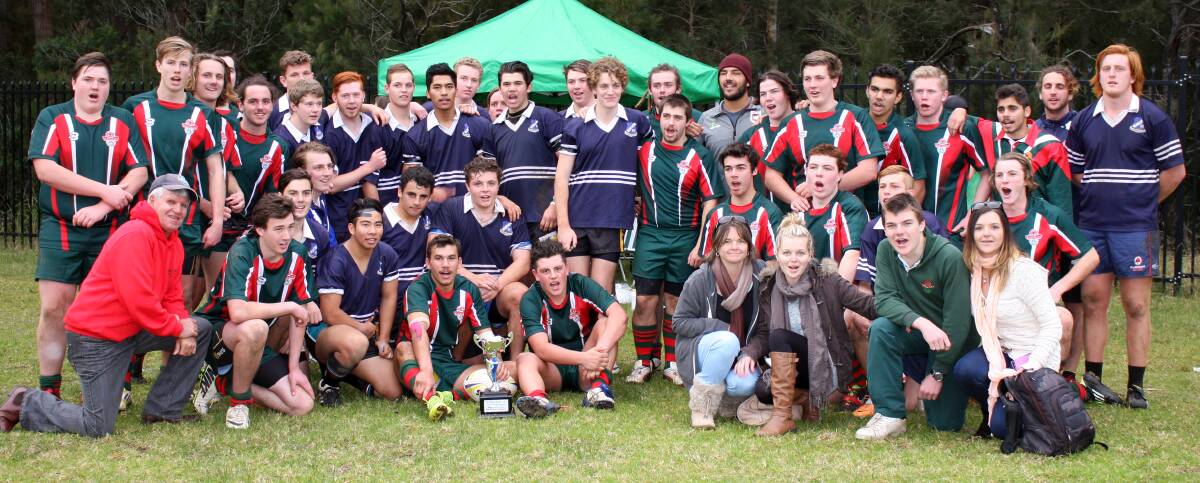 ONE CAUSE: Nowra High School and Bomaderry High School students after the inaugural Blaine Rozs Cup. Photo: CATHY RUSSELL 