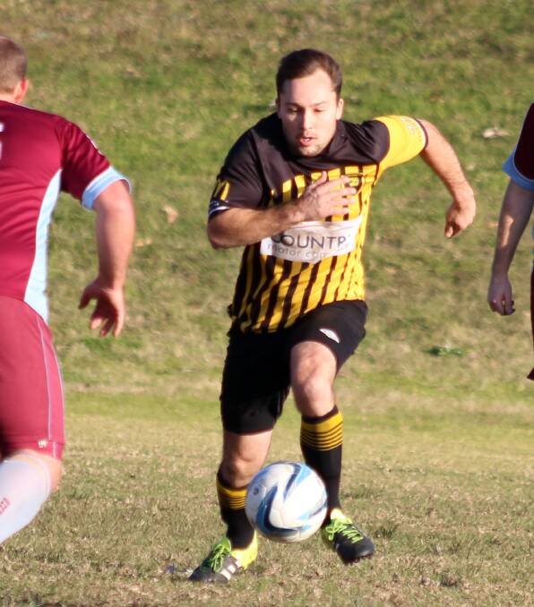 DOUBLE: Bomaderry’s Dale Russell scored a brace for his side on Saturday in their big win over Heads. Photo: CATHY RUSSELL
