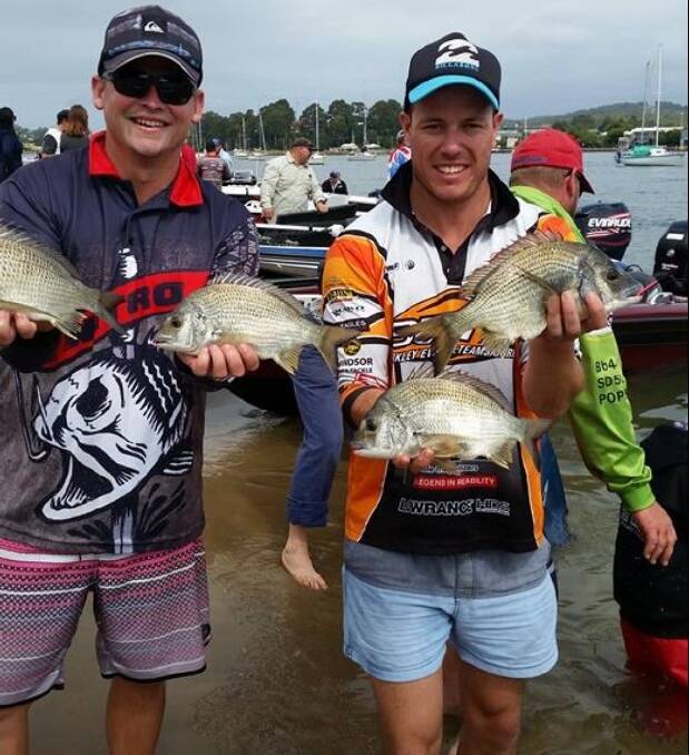 THE CHAMPS: Liam Carruthers and Paul Wilson with fish from their winning bag from last weekend’s tournament.