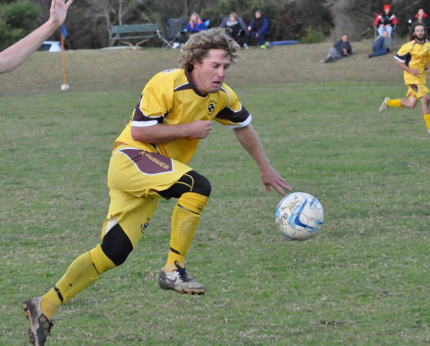 ALL SQUARE: Manyana player Rohan Daley had a strong game in their 2-2 draw with Gerringong on Saturday. Photo: COURTNEY WARD