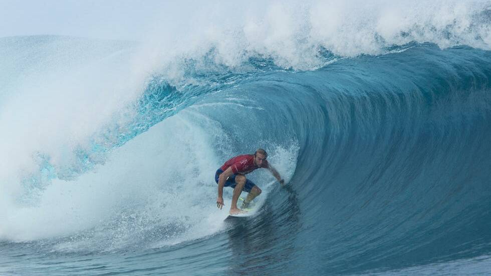 CLOSE CALL: Owen Wright of Culburra Beach finished equal thid in the Billabong Pro Tahiti after being defeated by Jeremy Flores in the semi-finals at Teahupo'o. Picture: WSL