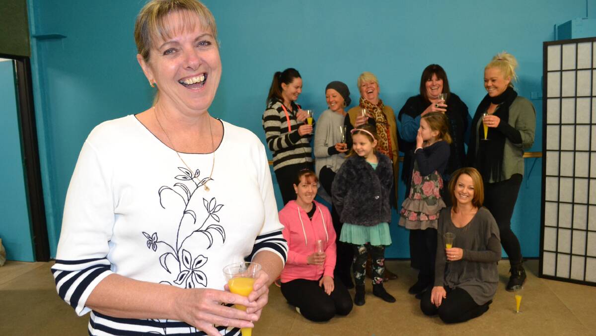 TALENT: Dance teacher Meryl Dalton-Papalos is farewelled from a long career by Rachael McNamee, Amy Wrublewski, Lyndall Browne, Helen McGuire, Sarah Smith and (sitting) Lyndel Elliott, Lara and Sienna Cosgrove and Tanya Marchiori at Your Talent Team dance studio in Bomaderry Plaza.