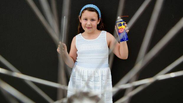 Tia Brennen has won the NSW Young Volunteer of the Year Award for her charity work, restoring old bicycles and donating them to children whose families can not afford them.  Photo: Janie Barrett
