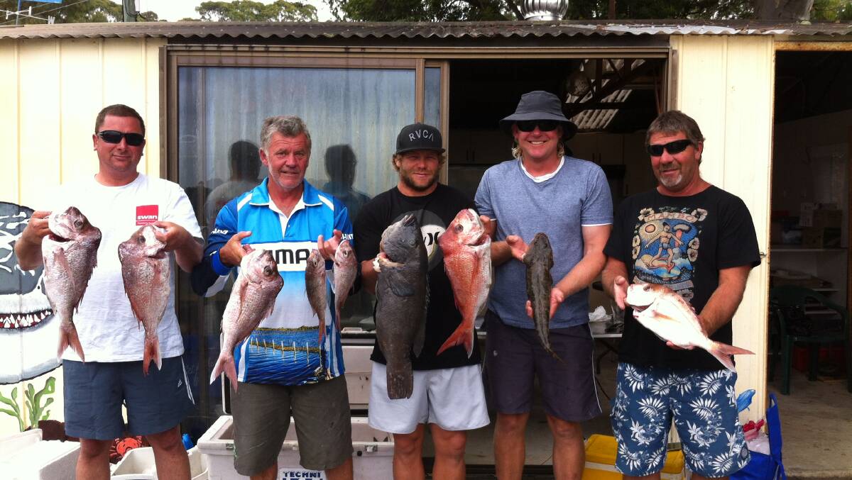 Catch of the Day (Jan. 21): At the Dalmeny Fishing Club weigh-in on the weekend are Sean Stent, Brett Graham, Todd Ayers, Andrew "Milko" Cowley and Andrew Ayers.  