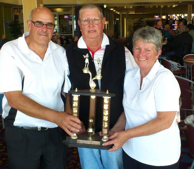 AWESOME FOURSOMES: This year's mixed foursomes champions were Darren Mayer, Vince Kemp (club captain) and Kerry Mayer. 