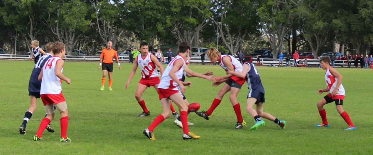 HARD FOUGHT: Action from one of Shoalhaven under 16’s matches on the weekend. 