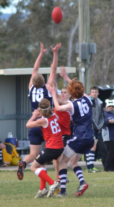 ALL ACTION: There was plenty to see in the under 16s final between Newcastle and Illawarra. Photo: PATRICK FAHY 