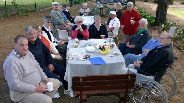 SNACK TIME: Soup and Sandwiches was on the menu for Retired Police Association members as they enjoy a great day of croquet at Nowra Croquet Club.