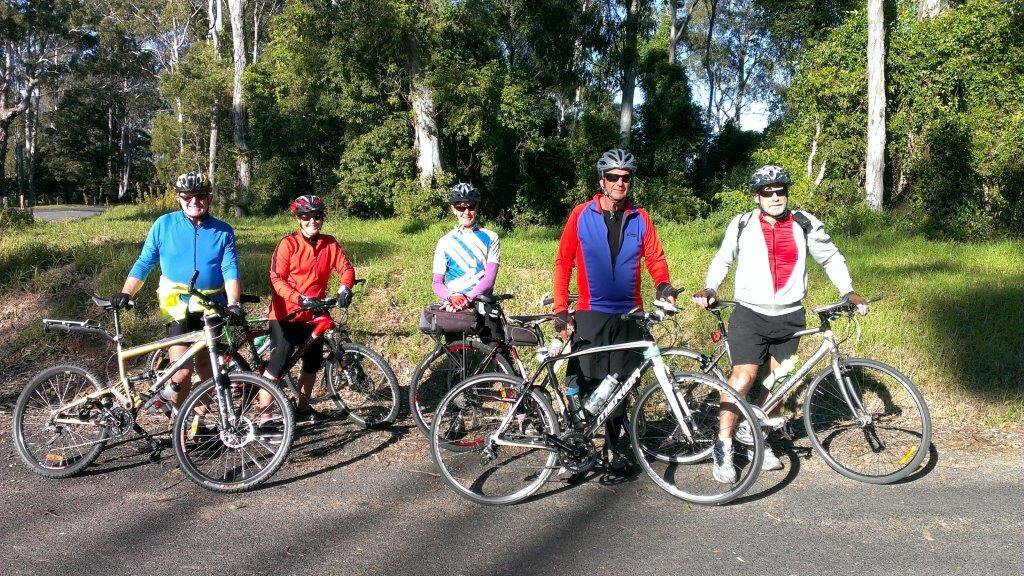 CHILLY TEMPERATURES: SBUG riders on a winter scenic cycle. 