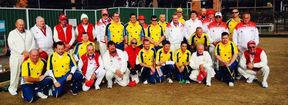 A FORCE: The Basin boys with the ACT Australian Defence Force men's bowls representative team. 