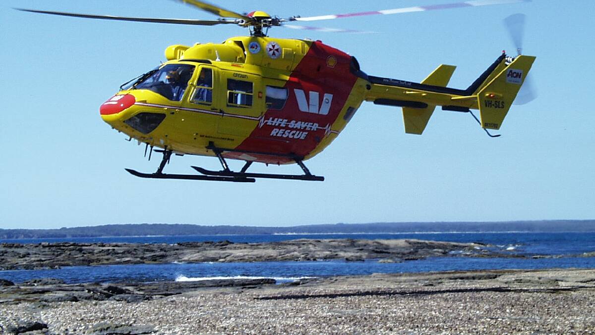 The Westpac Lifesaver Rescue Helicopter is searching an area around Jervis Bay for a possible missing person.