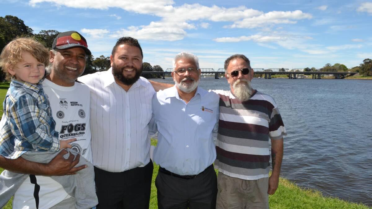 Wilson and Andrew McLeod from Doonooch, Colin Moore from Nandiri Culture, Habitat Personnel managing director Gerry Moore and Bernard McKinnon look forward to strengthening relationships and cultural understandings within the community at the free Shoalhaven Aboriginal Men’s Camp at Illaroo Farm in October.