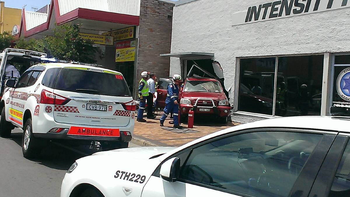 The accident scene in Kinghorne Street, Nowra.