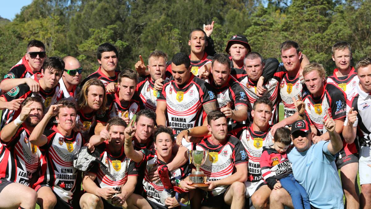 The Kiama Knights celebrate their big win over rivals Gerringong.