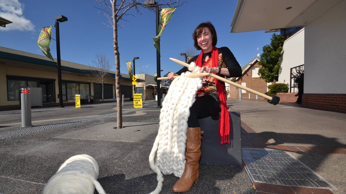 Riverlution member Susan Tracey from North Nowra is into giant knitting. 