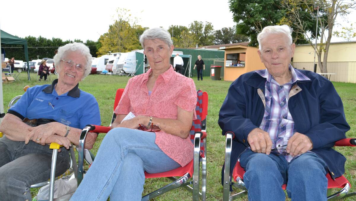 Janet Hill, Fay and Jack Garratty from Cambewarra enjoy a fanctastic afternoon out at the Terara Country Music Campout on Saturday.