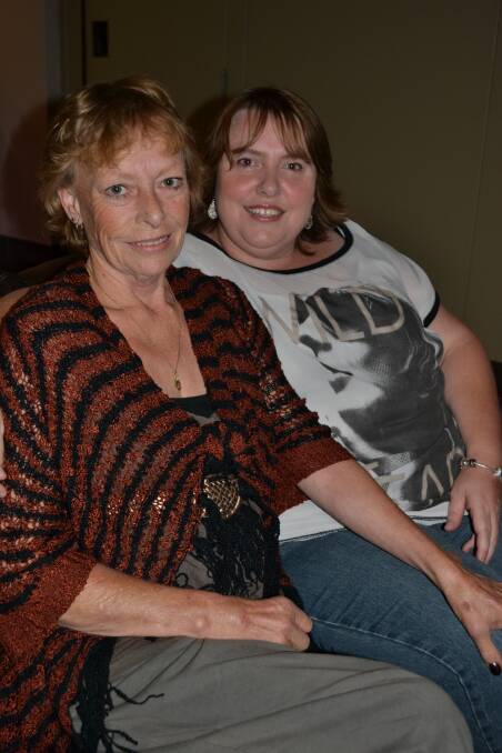 Julie Sheaves and Belinda Hadlow from St Georges Basin enjoy themselves at the Club Jervis Bay’s Members’ Party Night on Saturday.