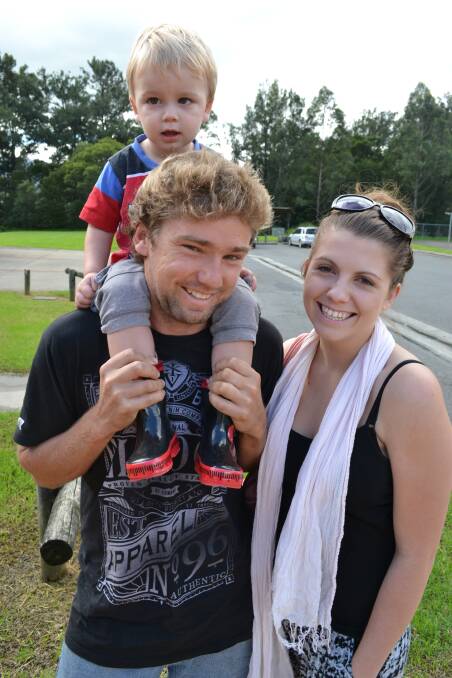Paul Bezant and Jessica Burg with son Rylee Bezant enjoy celebrations for the 10th anniversary of Kangaroo Valley’s Community Centre and the installation of solar power and LED lights. 
