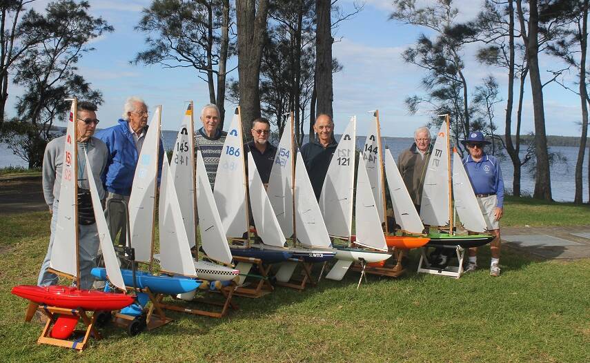 ALL ABOARD: Basin Radio Yacht Club. Ron Elphinstone, Vance Grant-Mitchell, Jim Bradley, Kevin Elphinstone, Tony Blackmore, Don Peters and Kevin Wingate.	 Photo: FRED ELPHINSTONE