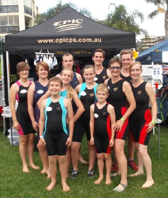 FAMILY AFFAIR: The Waiters take one of the last family triathlon photos all together at the Wollongong Triathlon earlier this month.
	Photo: THE EPIC CREW
