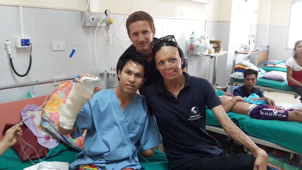 INSPIRED: Turia Pitt and Michael Hoskins recently travelled to Laos on a humanitarian mission with Interplast where they met with patients being helped by the charity.