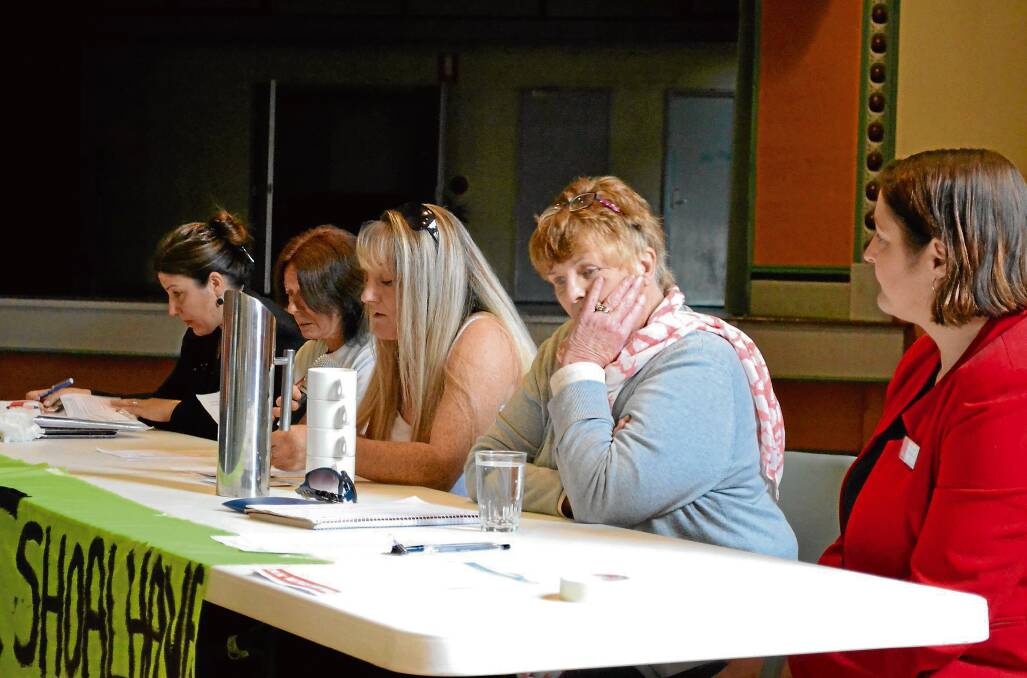 UNCERTAINTY: The strain shows on Shoalhaven Youth Accommodation manager Kerri Snowden’s face during a recent public meeting about the future of the service.