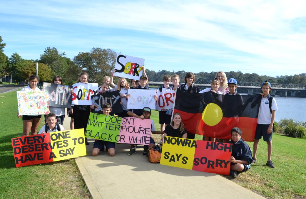 SUPPORT: Thirty Nowra High School students paid respects to Australia’s stolen generations with a walk as part of National Sorry Day.