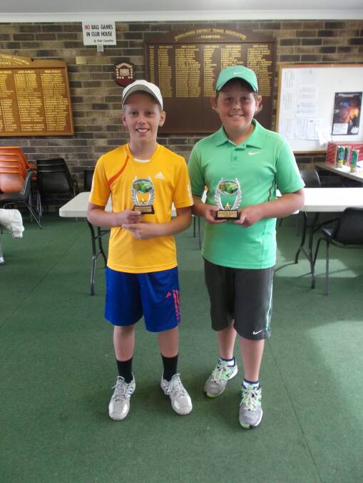 LOCAL COMPETITION: Shoalhaven JWS 11 years boys runner-up James Phillips with winner Brock DeWinter.