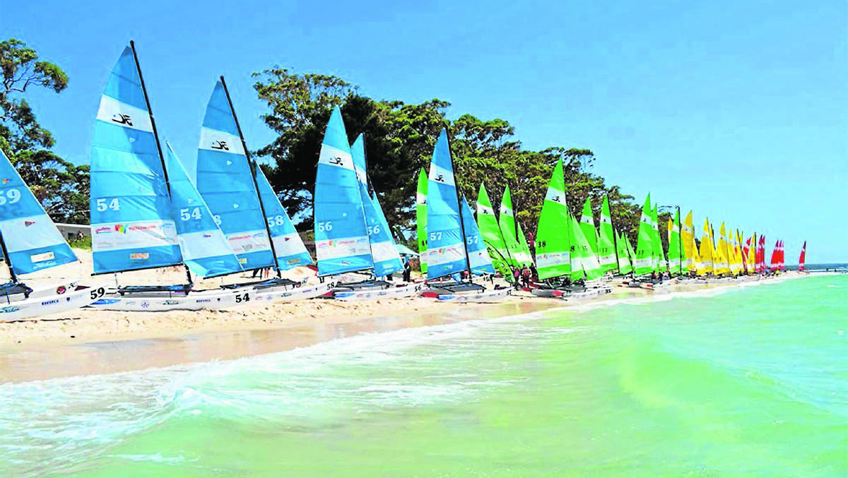 RUN AND WON: The Hobie 16 World Championships in Jervis Bay last month was the largest regatta of its kind in the event’s 38 year history