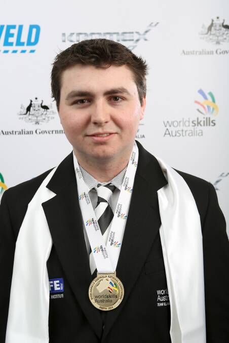 NATIONAL RECOGNITION: Matt Sawers engineers himself an award winning entry in this year’s WorldSkills competition.