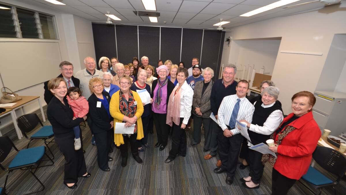 GIVING GROUP: Members of the Shoalhaven Education Fund committee and local sponsors Heather Darlington, Donna Payne, Clive Robertson, Sandra Berner, Mark Kitchener, David and Leonie Bisiker, Melissa Cox, Lynelle Johnson, Lillian Wilkins, Linda Hawkins, Gary Cork, Steve Mitchell, Nicole Francis, Sheridan Dunphy, John Lamont, Tania Goodman, Shoalhaven Mayor Joanna Gash, Allan Baptist, Sue Schofield, Kate Denner, Member for Gilmore Ann Sudmalis, Terry Crockford, Katrina Norwood, Lynnette Kearney, Linda Marquis, Geraldine Brady, Joan Watts, Ronelle Faulks and Sophie Ray at the opening of applications this week.