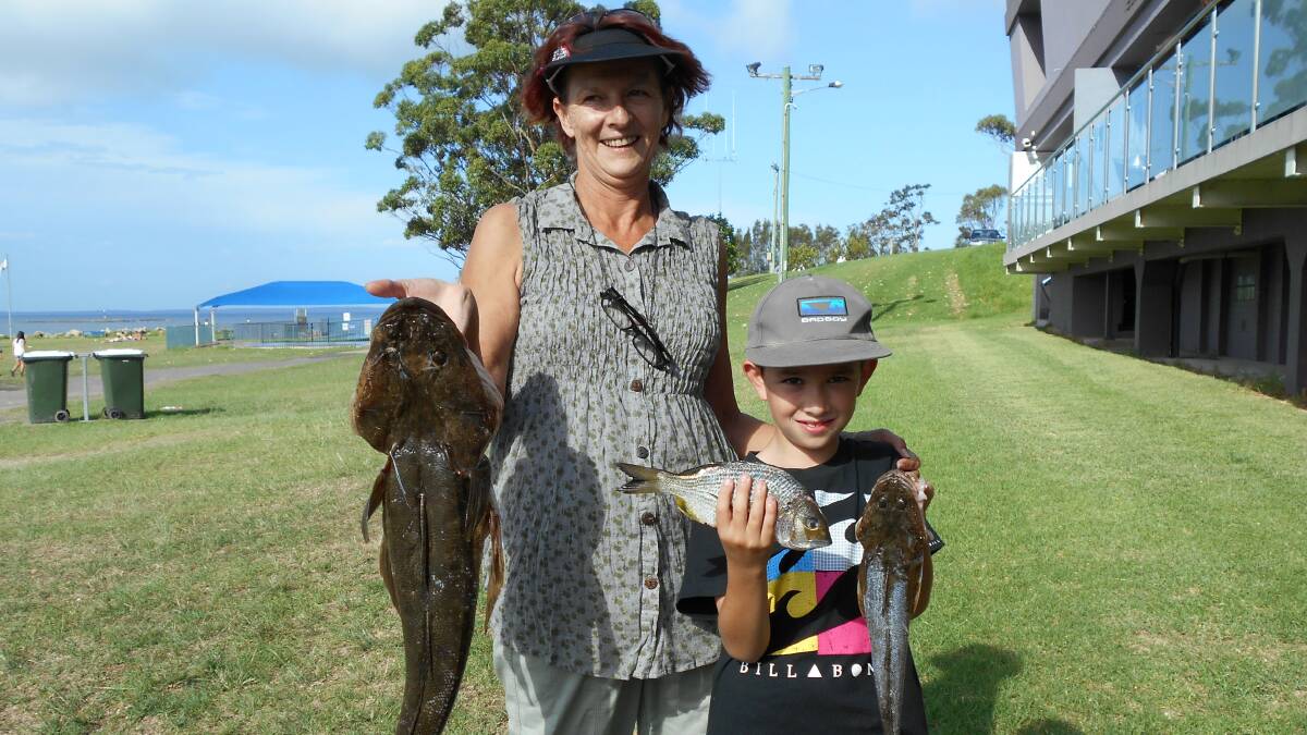 CATCH OF THE DAY: Michele Hurley and Rory Stone show off their prized catches.