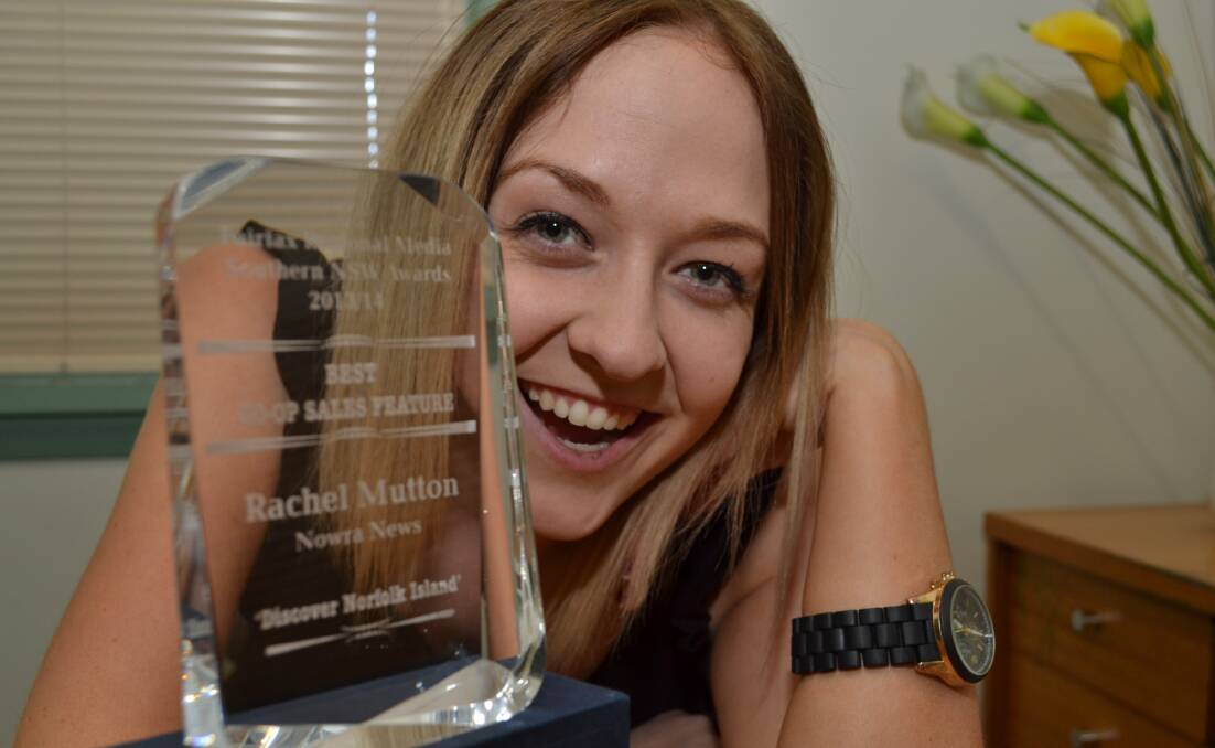 FINE EFFORT: South Coast Register advertising consultant Rachel Mutton recently received the award for Best Co-op Sales Feature in the Fairfax Regional Media Southern NSW Awards.