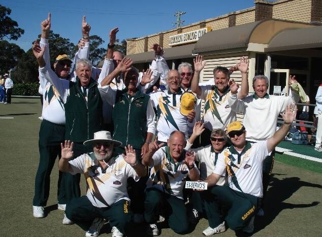 YOU BEAUTY: The members of the winning No.6 pennant team celebrate their victory in the final.